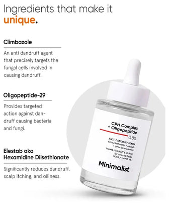 Minimalist CPH Complex + Oligopeptide 0.8% anti-roos hoofdhuid serum - Hairgivers