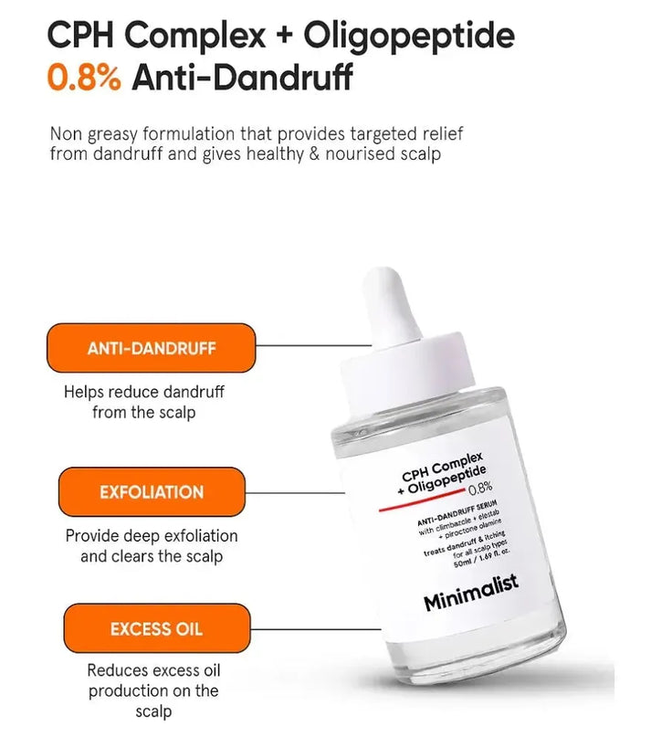 Minimalist CPH Complex + Oligopeptide 0.8% anti-roos hoofdhuid serum - Hairgivers