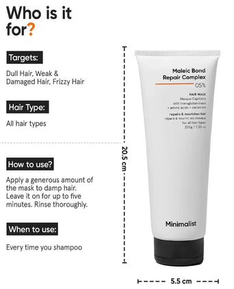 Minimalist Maleic Bond Repair Complex 05% haarmasker - Hairgivers