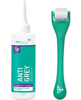Neofollics anti-grey serum + scalp roller - Hairgivers