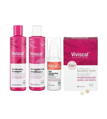 Viviscal shampoo + conditioner + serum + tablets (vrouw) Viviscal hair thickening behandeling (vrouw) - Hairgivers
